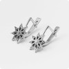 Серьги с Оберегом Алатырь из серебра (без круга)